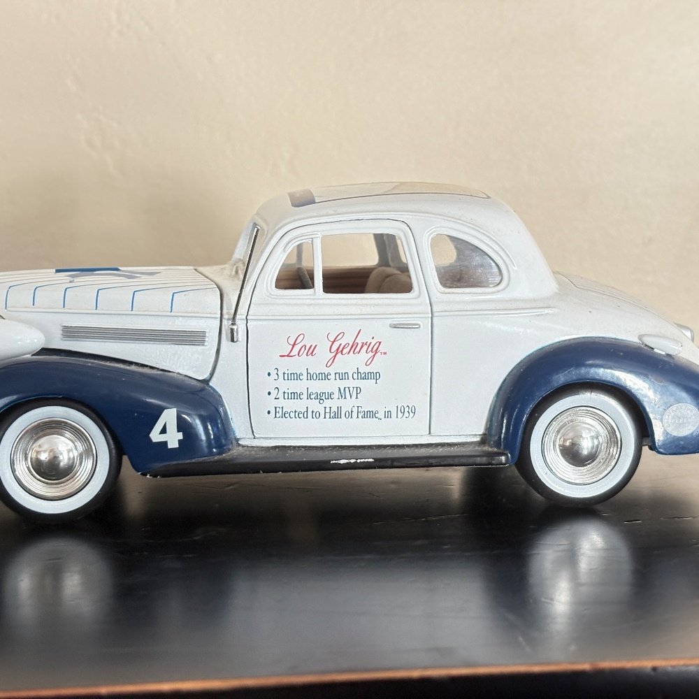 NY Yankees; Lou Gehrig, MLB, 1939 die cast Chevrolet coupe; collectible